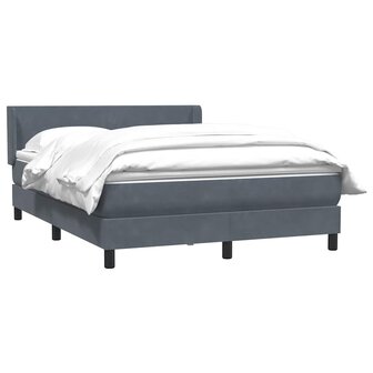 Boxspring met matras fluweel donkergrijs 140x210 cm 3