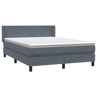 Boxspring met matras fluweel donkergrijs 140x210 cm 4