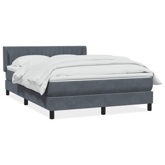 Boxspring met matras fluweel donkergrijs 140x210 cm 2
