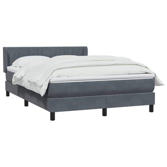 Boxspring met matras fluweel donkergrijs 140x210 cm 3