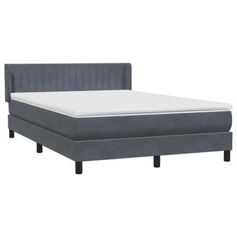Boxspring met matras fluweel donkergrijs 140x210 cm 4