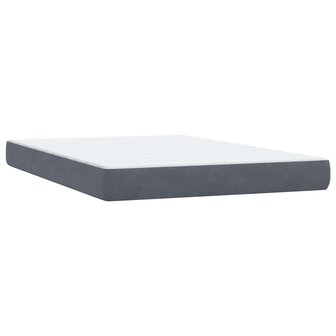 Boxspring met matras fluweel donkergrijs 140x210 cm 6