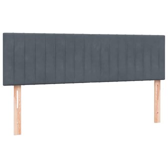 Boxspring met matras fluweel donkergrijs 140x210 cm 7