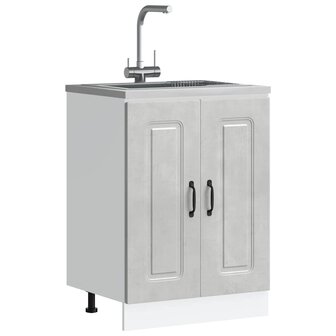 Spoelbakonderkast Kalmar 60x46x81,5 cm bewerkt hout betongrijs 1