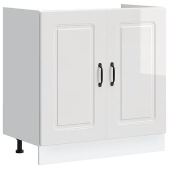 Spoelbakonderkast Kalmar 80x46x81,5cm bewerkt hout hoogglanswit 2