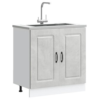 Spoelbakonderkast Kalmar 80x46x81,5 cm bewerkt hout betongrijs 1