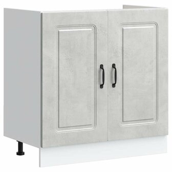 Spoelbakonderkast Kalmar 80x46x81,5 cm bewerkt hout betongrijs 2