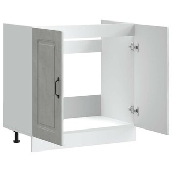 Spoelbakonderkast Kalmar 80x46x81,5 cm bewerkt hout betongrijs 5