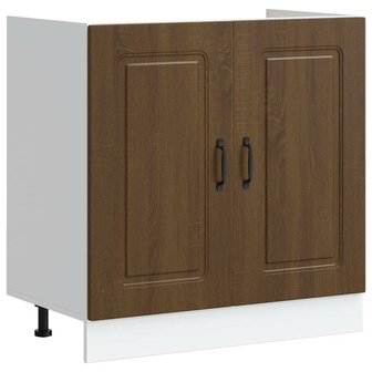 Spoelbakonderkast Kalmar 80x46x81,5 cm hout bruin eikenkleurig 2