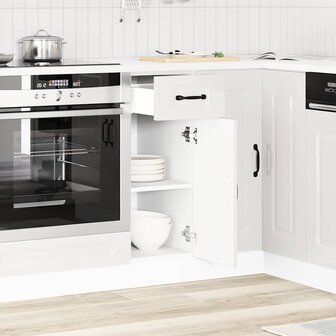 Keuken onderkast Kalmar bewerkt hout hoogglans wit 3