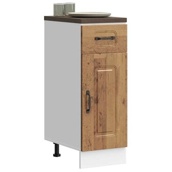 Keuken onderkast Kalmar bewerkt hout oud houtkleurig 1