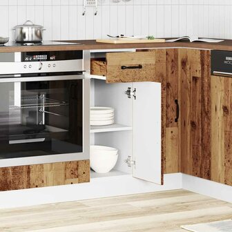 Keuken onderkast Kalmar bewerkt hout oud houtkleurig 3
