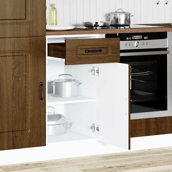 Keuken onderkast Kalmar bewerkt hout bruin eikenkleur 3
