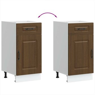 Keuken onderkast Kalmar bewerkt hout bruin eikenkleur 8