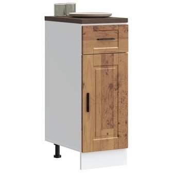 Keuken onderkast &quot;Porto&quot; bewerkt hout oud houtkleurig 1