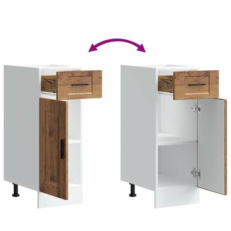 Keuken onderkast &quot;Porto&quot; bewerkt hout oud houtkleurig 9