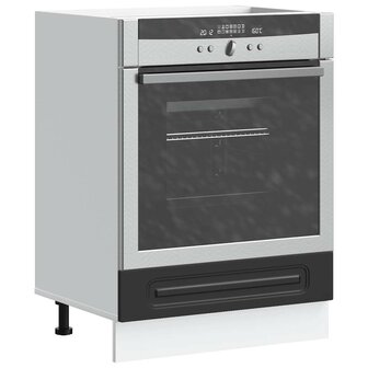 Ovenkast Kalmar bewerkt hout zwart 1