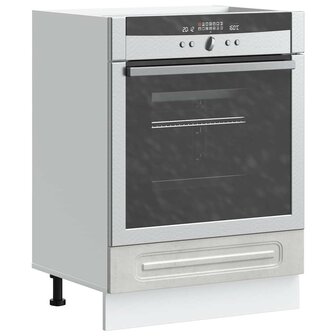 Ovenkast Kalmar bewerkt hout betongrijs 1