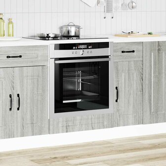 Ovenkast Kalmar bewerkt hout grijs sonoma eiken 3