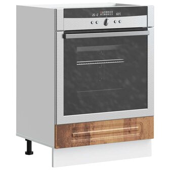 Ovenkast Kalmar bewerkt hout oud houtkleurig 1