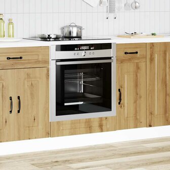 Ovenkast Kalmar bewerkt hout artisanaal eikenkleur 3