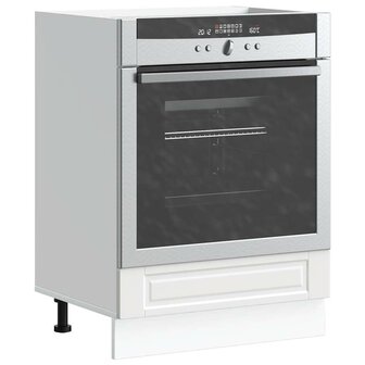Ovenkast &quot;Porto&quot; bewerkt hout wit 1