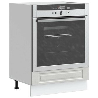 Ovenkast &quot;Porto&quot; bewerkt hout betongrijs 1