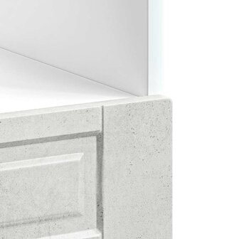 Ovenkast &quot;Porto&quot; bewerkt hout betongrijs 8