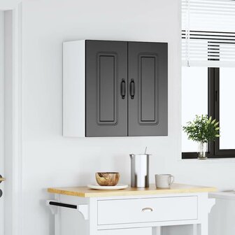 Keukenwandkast Kalmar bewerkt hout zwart 4