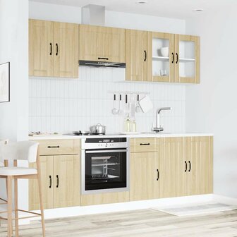 8-delige Keukenkastenset Lucca bewerkt hout sonoma eikenkleur 3