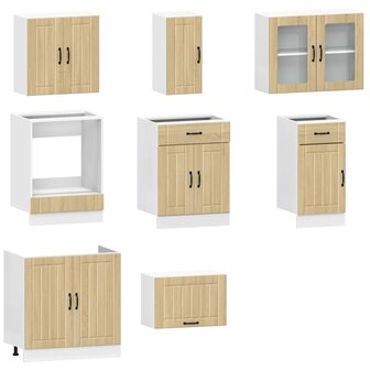8-delige Keukenkastenset Lucca bewerkt hout sonoma eikenkleur 4