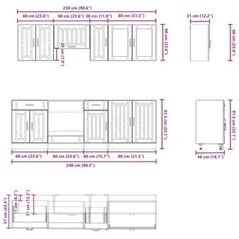 8-delige Keukenkastenset Lucca bewerkt hout sonoma eikenkleur 7