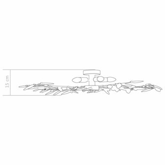 Plafondlamp met acryl kristallen bladarmen voor 5xE14 wit 7