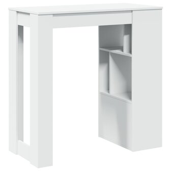 Bartafel met rekken 102x50x103,5 cm bewerkt hout wit 6
