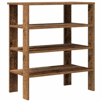 Schoenenrek 61x32x70 cm bewerkt hout oud houtkleurig 2