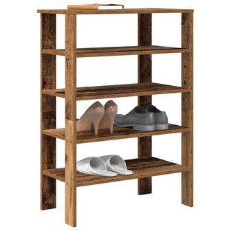 Schoenenrek 61x32x87,5 cm bewerkt hout oud houtkleurig 1