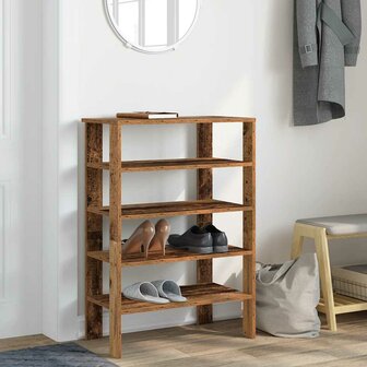 Schoenenrek 61x32x87,5 cm bewerkt hout oud houtkleurig 3
