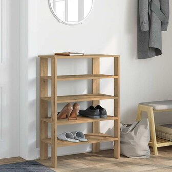 Schoenenrek 61x32x87,5 cm bewerkt hout artisanaal eikenkleur 3