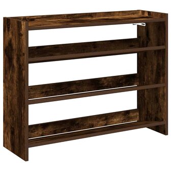 Schoenenrek 80x25x62 cm bewerkt hout gerookt eikenkleurig 2
