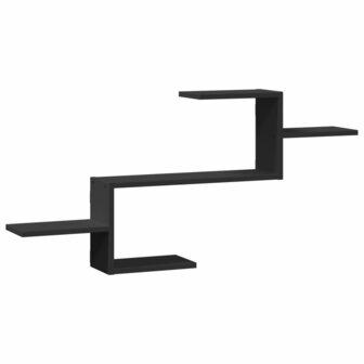 Wandschap 104x15x49 cm bewerkt hout zwart 2