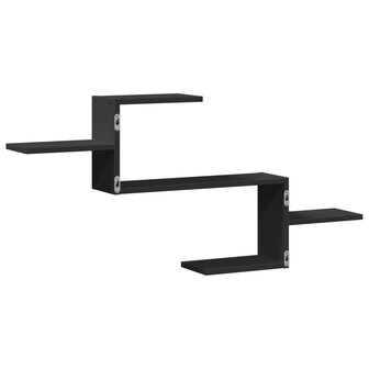 Wandschap 104x15x49 cm bewerkt hout zwart 6