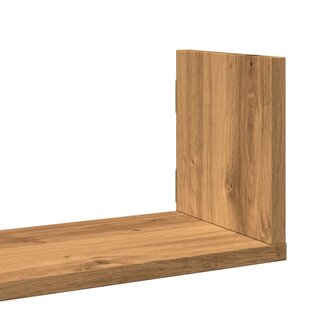 Wandschappen 3 st 58x18x18 cm bewerkt hout artisanaal eiken 7