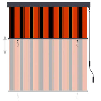 Rolgordijn voor buiten 140x250 cm oranje en bruin 3