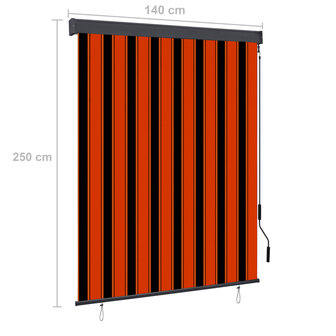 Rolgordijn voor buiten 140x250 cm oranje en bruin 8