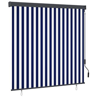 Rolgordijn voor buiten 160x250 cm blauw en wit 1
