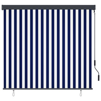 Rolgordijn voor buiten 160x250 cm blauw en wit 2