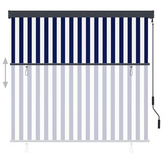 Rolgordijn voor buiten 160x250 cm blauw en wit 3