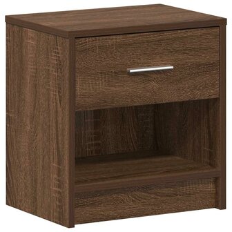 Nachtkastje met lade 39x28x41 cm bruin eikenkleurig 2