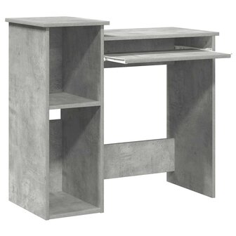 Bureau met schappen 84x40x78 cm bewerkt hout betongrijs 4
