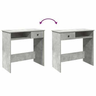 Bureau 80x40x75 cm bewerkt hout betongrijs 8